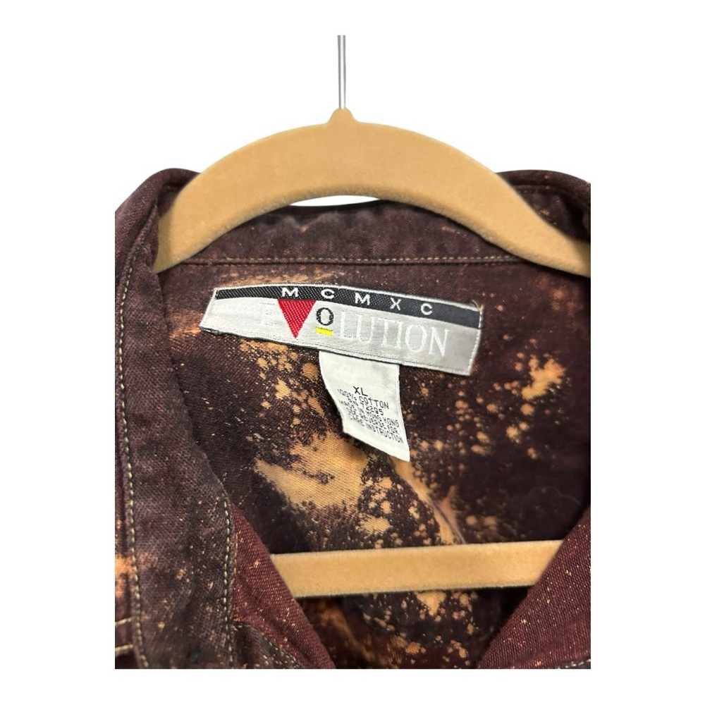 Vintage Brown and Tan Lightweight Shirt Jacket - Picture 2 of 6